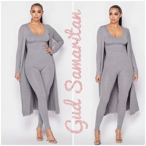 Sweating me set jumpsuit and duster